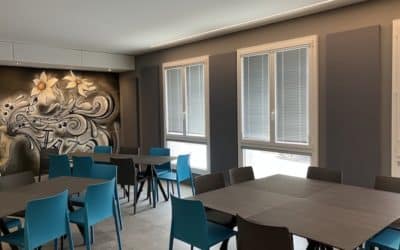 Traitement acoustique pour le réfectoire d’un immeuble à Montreux