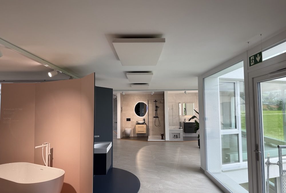 Traitement acoustique de l’espace d’expo de Wit SA à Vuippens